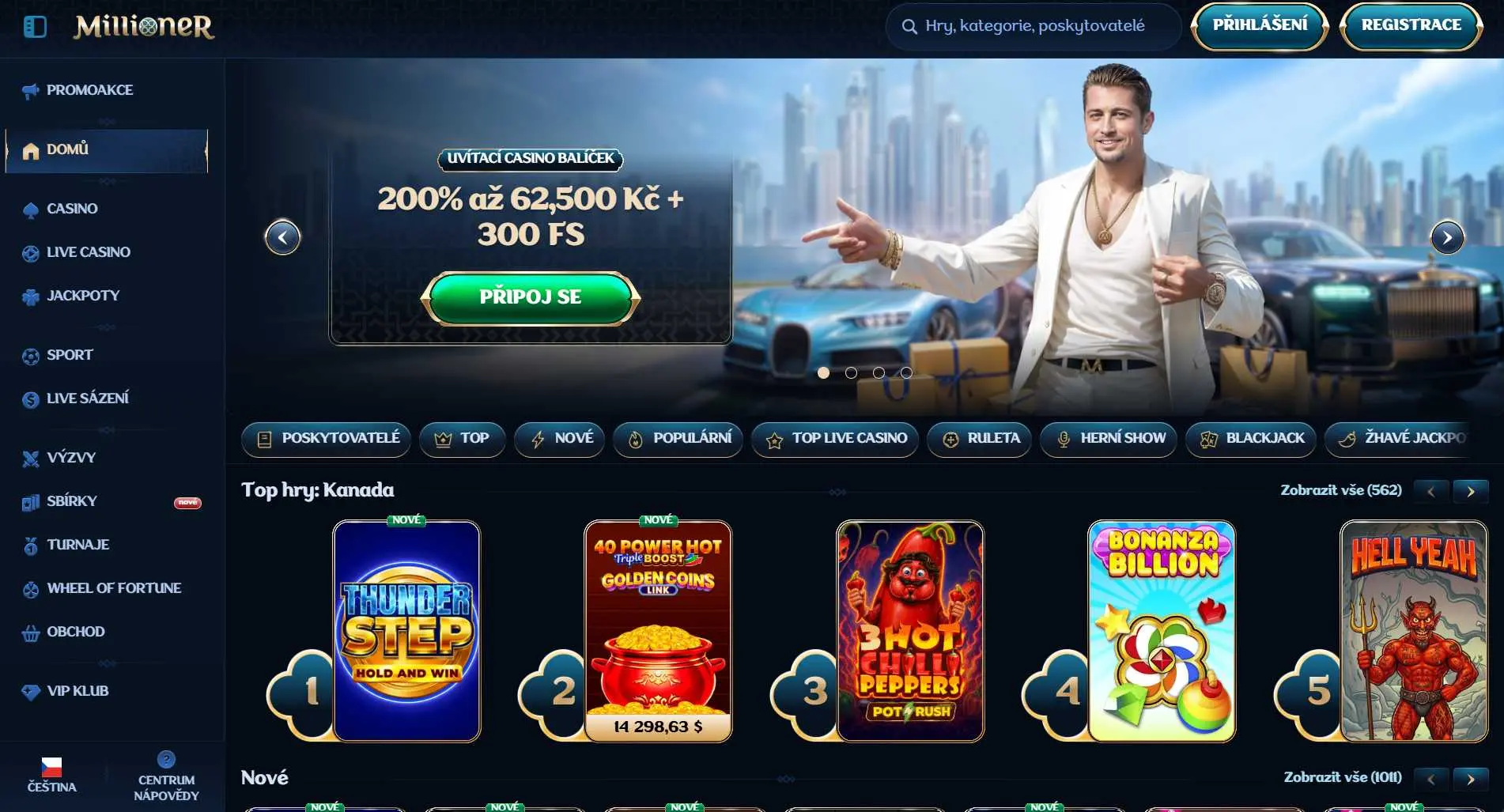 Millioner Casino Screen